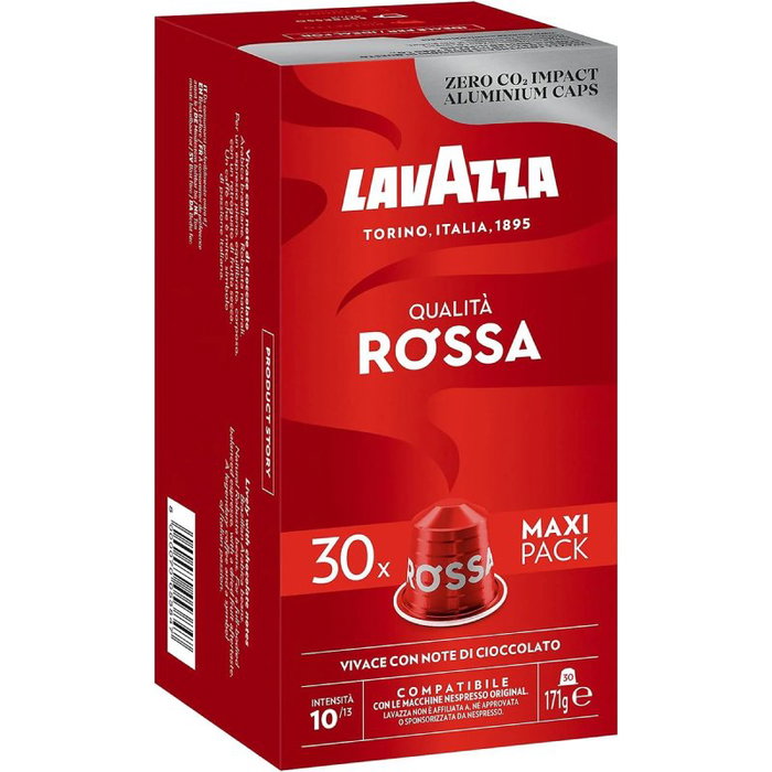 Lavazza Qualitá Rossa Cápsulas para cafeteras Nespresso, 30 unidades Lavazza Qualitá Rossa Cápsulas para cafeteras Nespresso, 30 unidades